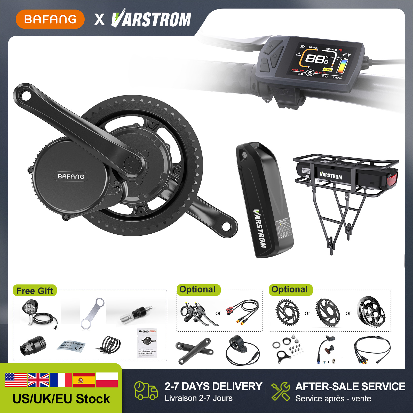 [US Direct] BAFANG 48V 500W750 - огляд і ціна Mid Drive Conversion Kit 1000W