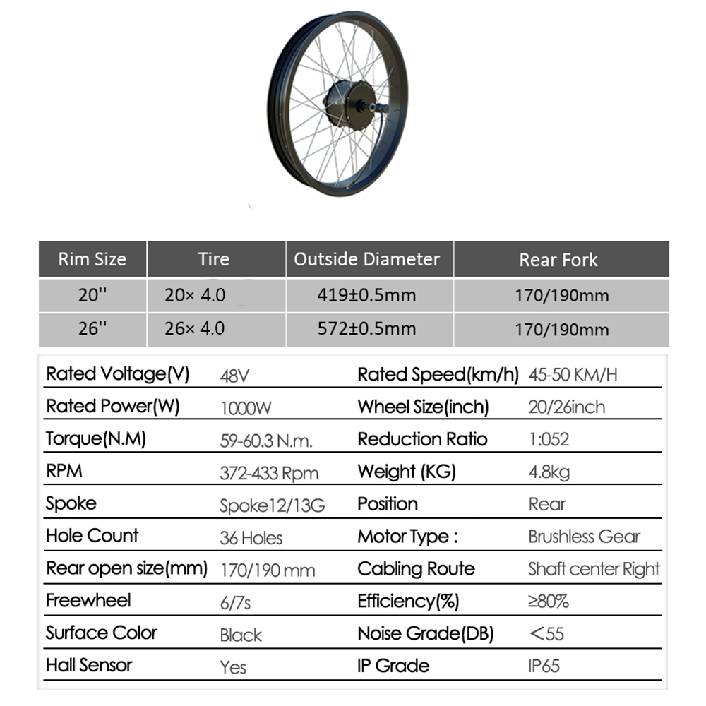 48V 2000W E-bike Fat Tire Conv - огляд і ціна Dual Motor Ebike Kit 2000W